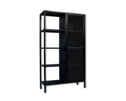 Armoire industrielle noire en métal 1 porte 4 étagères 