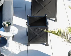 Bac décoratif pour plantes d'agréments 55 cm en métal noir 