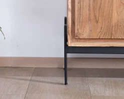 Bahut 4 portes en acacia et métal 160 cm 