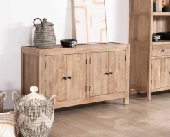 Bahut 4 portes en manguier massif 130cm 
