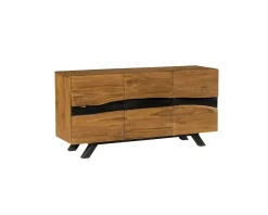 Bahut 3 portes en teck design nature brute 