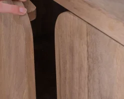 Bahut 3 portes et niches en manguier esprit japandi 