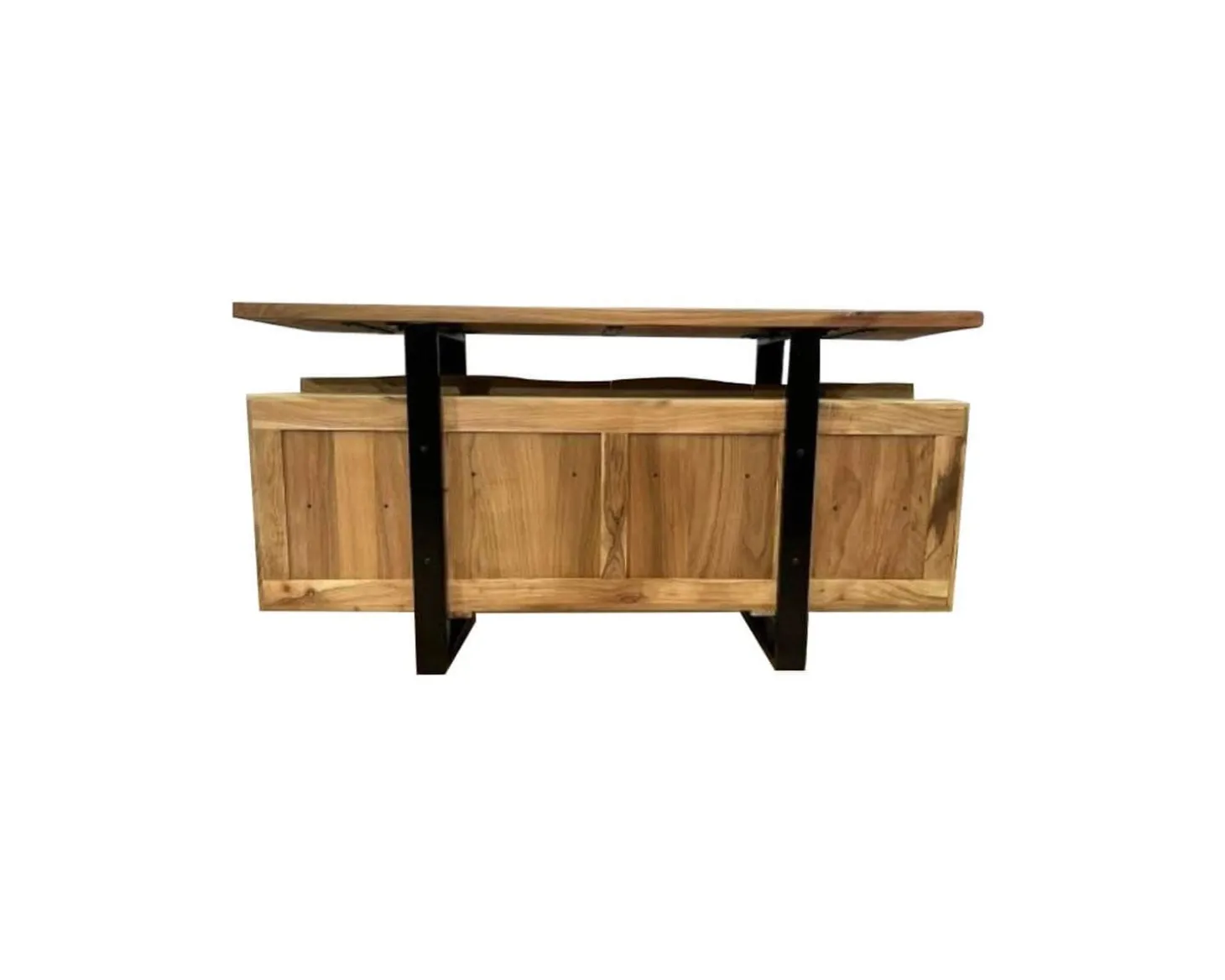 Bahut avec tiroirs en bois massif naturel "Zen Black"