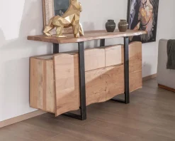 Bahut avec tiroirs en bois massif naturel