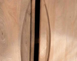 Bahut contemporain en manguier massif 2 portes avec poignées intégrées arc de cercle