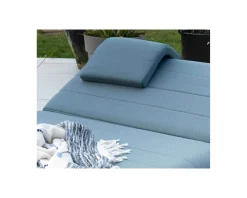 Bain de soleil double turquoise et noir textile extérieur 