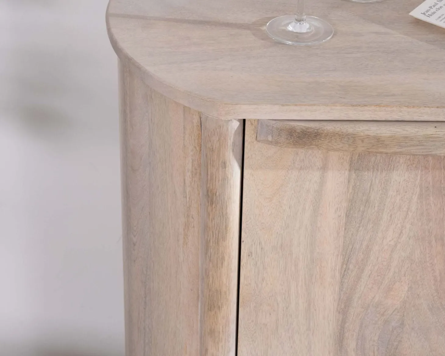 Buffet 3 portes 175cm en manguier massif côtés arrondis "Manon"