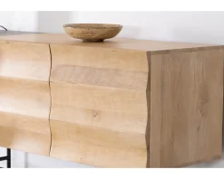 Buffet 3 portes japandi bicolore bois et métal