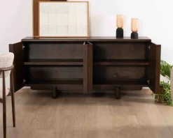 Buffet bas 4 portes esprit japandi 