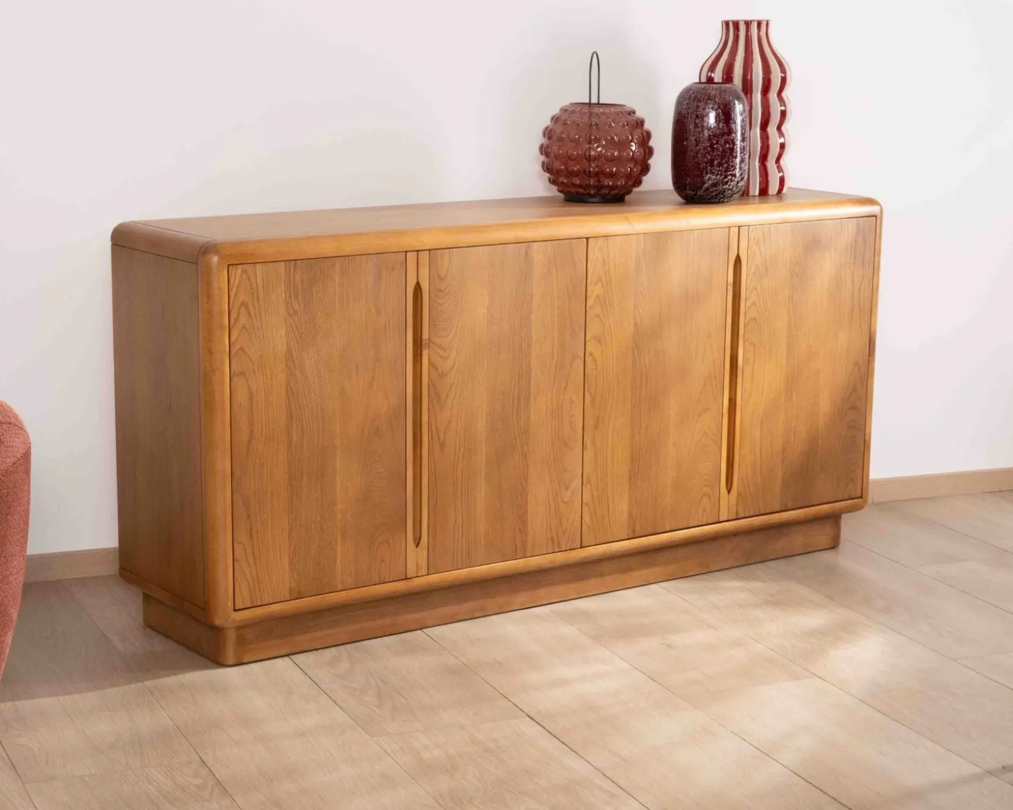 Buffet contemporain 4 portes "Laumie" teinte chêne