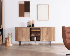 Buffet design rétro avec niches centrales "Bopee" avec éclairage LED