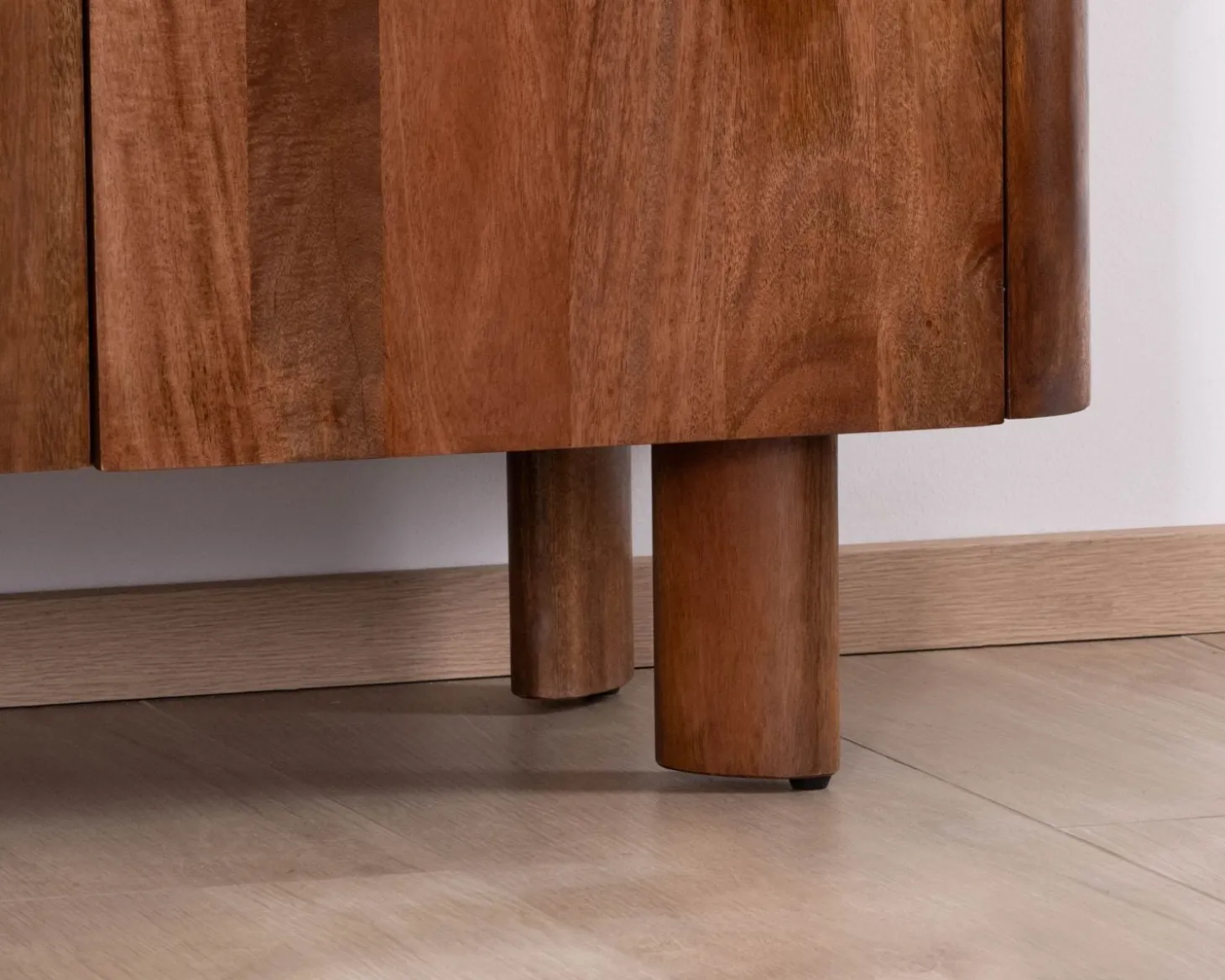 Buffet enfilade 4 portes 200 cm en manguier massif foncé "Malaké" style Japandi