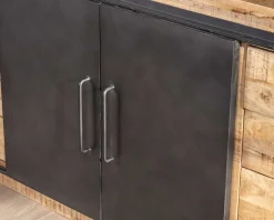 Buffet métal et bois 200cm portes coulissantes