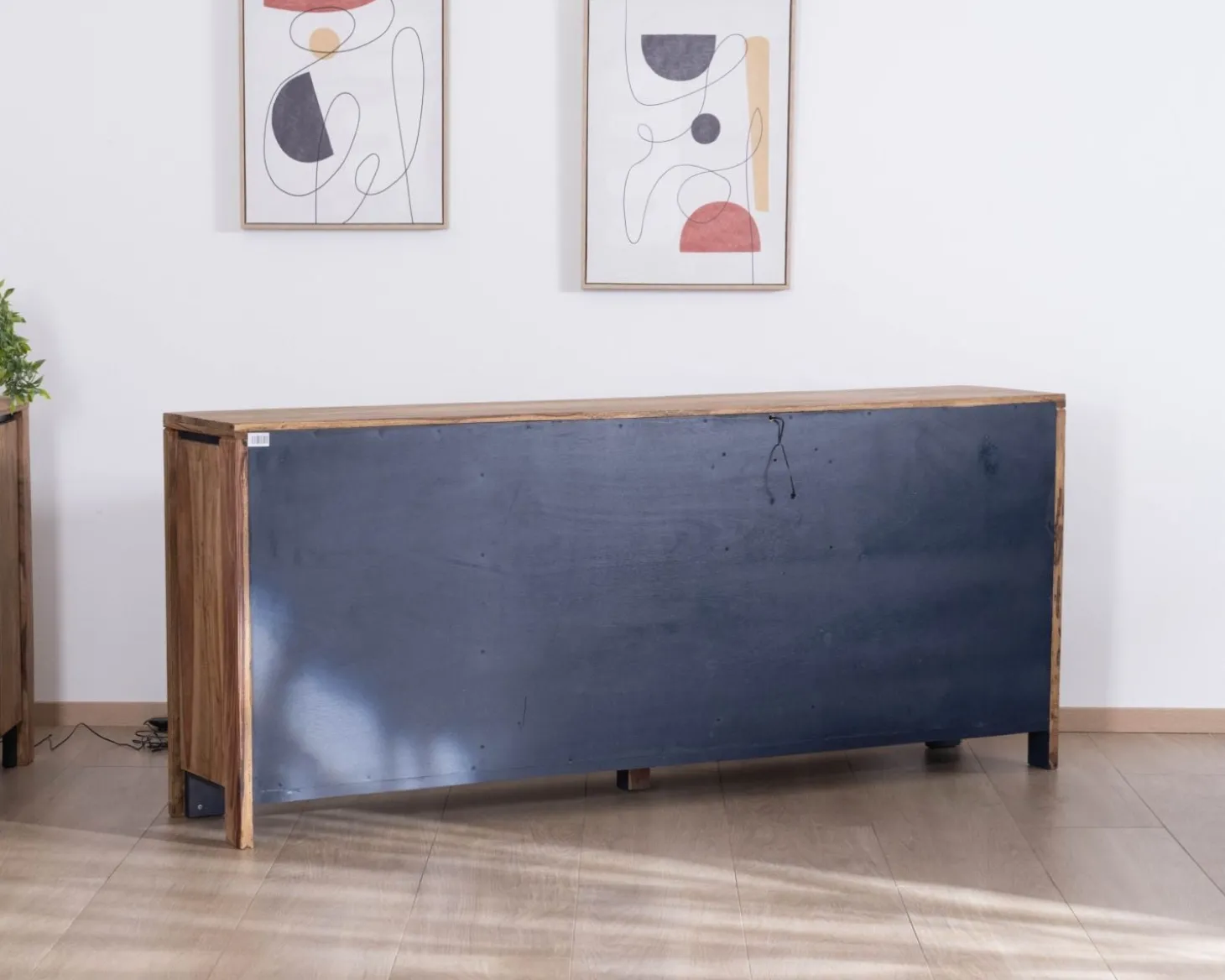 Buffet multi-rangements avec étagères en verre "Enoa" en palissandre et acacia 200 cm