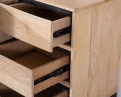 Buffet épuré bicolore en manguier naturel et noir 180 cm