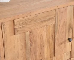 Buffet rétro 2 portes façades à empiècements en acacia