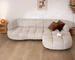 Canapé avec assise électrique et méridienne à droite 
