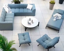 Canapé d'angle en tissu turquoise haut de gamme 