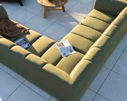 Canapé d'angle haut de gamme spéciale extérieur tissu vert 