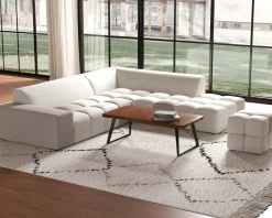Canapé en angle avec méridienne design lounge & chill