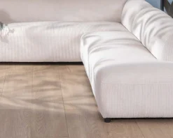 Canapé en angle design épuré avec méridienne 