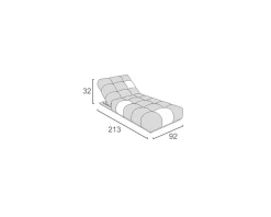 Chaise longue haut de gamme en tissu Sunbrella gris foncé 