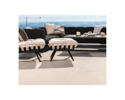 Chaise longue haut de gamme modulaire structure aluminium noire 