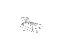 Chaise longue ultra confort teck tissu Sunbrella blanc cassé 