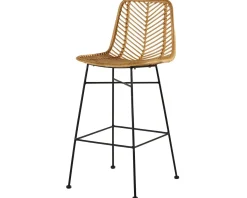 Chaise mi-hauteur en rotin et pieds métal 