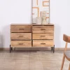 Commode 6 tiroirs "Conoa" acacia et pieds métal noir