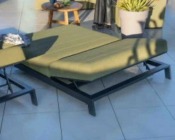 Double bain de soleil haut de gamme vert et noir 