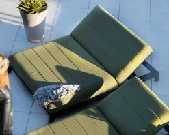 Double bain de soleil haut de gamme vert et noir 