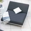 Double bain de soleil matelassé gris foncé et blanc "Terrasse"