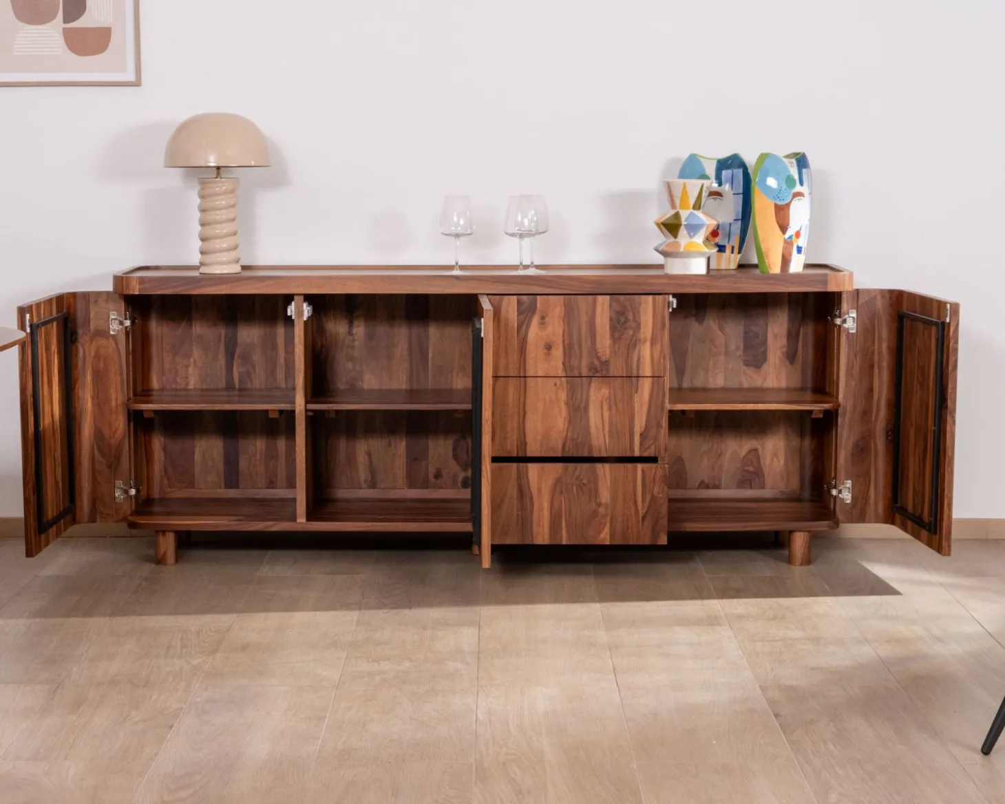 Enfilade en bois de palissandre "Rosewood" 200 cm