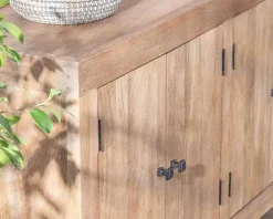 Enfilade en manguier massif 200cm finition sablée 6 portes 