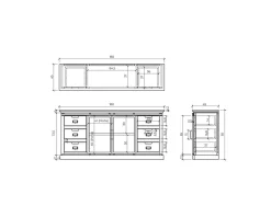 Enfilade style factory en bois massif et métal 