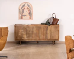 Enfilade vintage 4 portes en manguier naturel 
