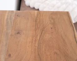 Etagère de rangement en acacia avec un compartiment en persienne 