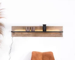 Etagère murale en acacia avec éclairage LED 