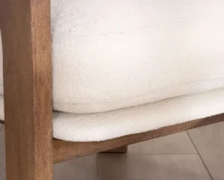 Fauteuil d'appoint design scandinave en tissu bouclette écru 