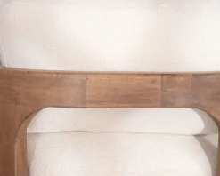 Fauteuil d'appoint design scandinave en tissu bouclette écru 