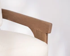 Fauteuil d'appoint design scandinave en tissu bouclette écru 
