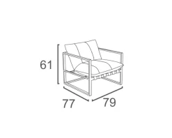 Fauteuil de jardin en teck et tissu Sunbrella 