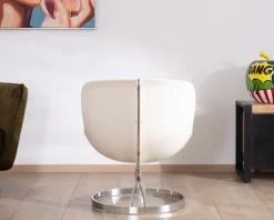 Fauteuil design pop coque en plexiglass et tissu bouclette vert kaki "AstroPop"