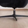 Fauteuil relax tournant 360° en velours côtelé noir "Bissett"