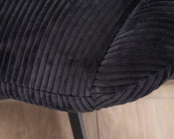 Fauteuil relax tournant 360° en velours côtelé noir "Bissett"