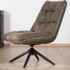 Fauteuil relax ultra-confort avec pied rotatif "Grundy" en tissu microfibre vert kaki