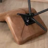 Fauteuil relax ultra-confort avec pied rotatif "Grundy" en tissu microfibre havane