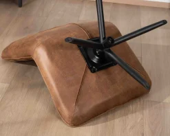 Fauteuil relax ultra-confort avec pied rotatif "Grundy" en tissu microfibre havane