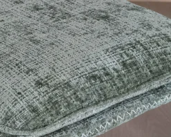 Fauteuil rotatif design rétro en tissu soyeux vert sauge 